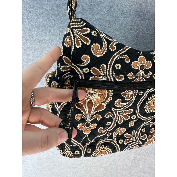 Vera Bradley Cafe Latte Fall Neutral Paisley Print Crossbody Bag Quilted Y2K - Picture 8 of 14